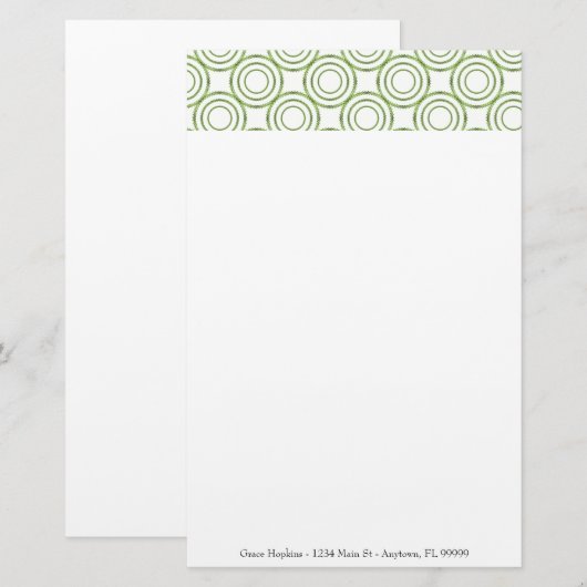 Groene cirkelpatroon — Verzamelaarswerk aanpassen Briefpapier (Voorkant / Achterkant)