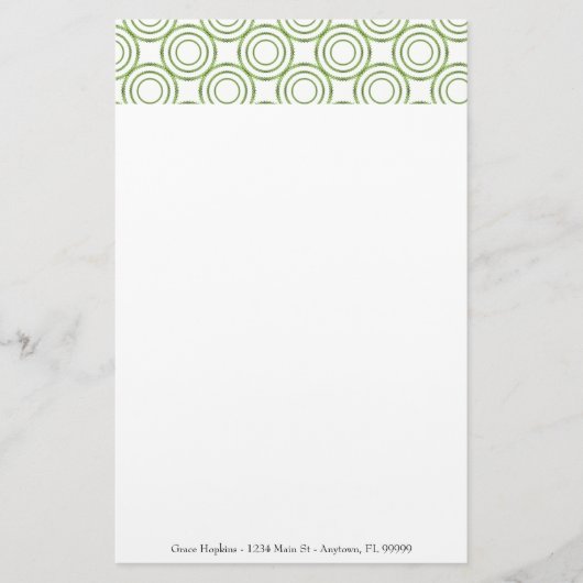 Groene cirkelpatroon — Verzamelaarswerk aanpassen Briefpapier (Voorkant)