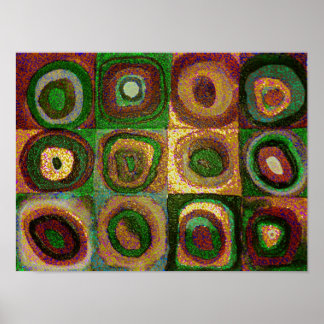 Groene cirkels Abstracte kunst Poster