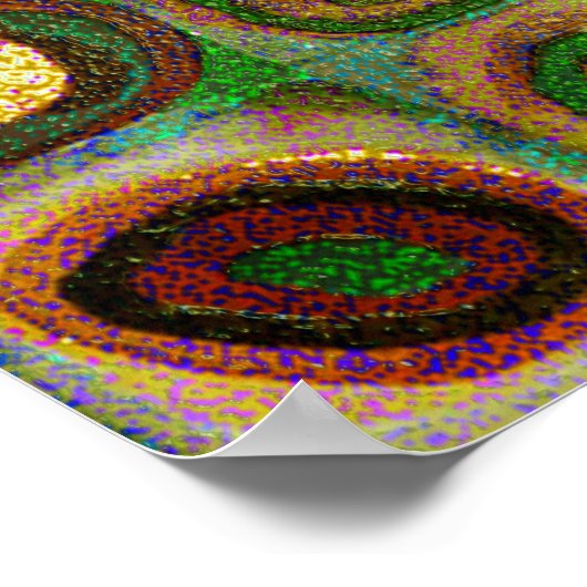 Groene cirkels Abstracte kunst Poster (Hoek)