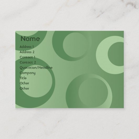 Groene cirkels - Chubby Visitekaartje (Voorkant)