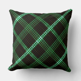 Groene cirkels, dwarsgealigneerde vierkantjes kussen