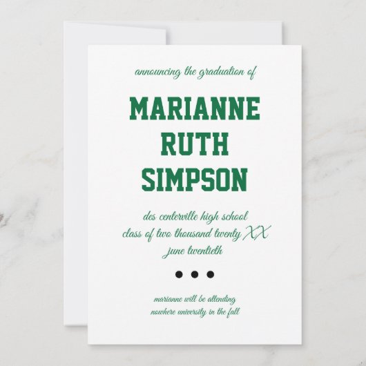 Groene cirkels Foto Afstuderen Kaart (Achterkant)