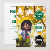 Groene cirkels Foto Afstuderen Kaart (Voorkant / Achterkant)