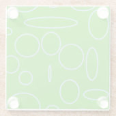 Groene cirkels glazen onderzetter (Achterkant)