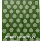 Groene cirkels met douwergordijn douchegordijn (Voorkant)