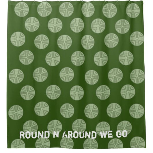 Groene cirkels met douwergordijn douchegordijn (Voorkant)