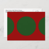 Groene cirkels op rood briefkaart (Voorkant / Achterkant)