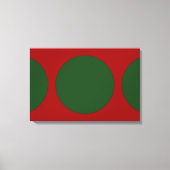Groene cirkels op rood canvas afdruk (Voorkant)