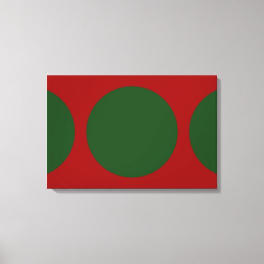 Groene cirkels op rood canvas afdruk (Voorkant)