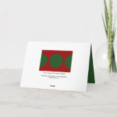 Groene Cirkels op Rood Feestdagen Kaart (Achterkant)