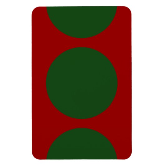 Groene cirkels op rood magneet (Verticaal)