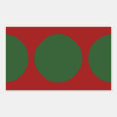 Groene cirkels op rood rechthoekige sticker (Voorkant)