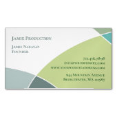 Groene cirkels retro magnetisch visitekaartje (Voorkant)