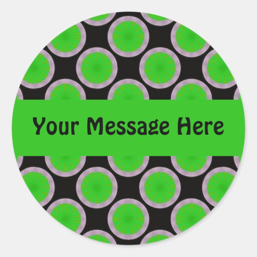 Groene cirkels ronde sticker (Voorkant)