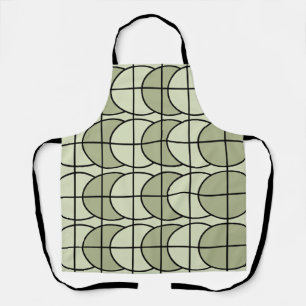 Groene Cirkels Strepen Geometrisch Schort