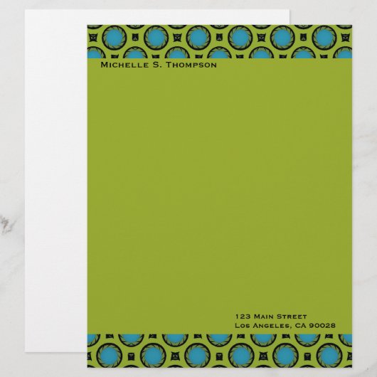 groene cirkels van turkooizen briefhoofd ontwerp (Voorkant / Achterkant)