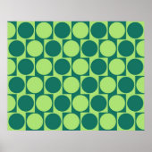Groene cirkels voor optisch lichtingscafe wandeffe poster (Voorkant)