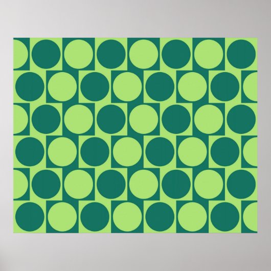 Groene cirkels voor optisch lichtingscafe wandeffe poster (Voorkant)