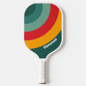 Groene cirkelstreep met naam pickleball paddle (Achterkant)