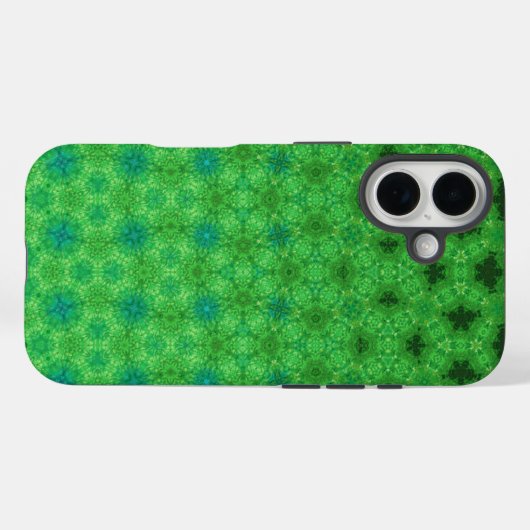 Groene Cirkelvormige Patroon Hoesje (Achterkant (horizontaal))