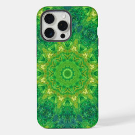 Groene Cirkelvormige Patroon Hoesje iPhone 15 Pro Max Case