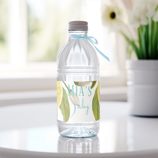Groene citroen Baby shower Waterfles Etiket