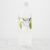 Groene citroen Baby shower Waterfles Etiket (Voorkant)