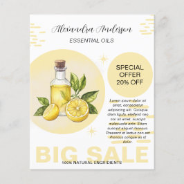 Groene Citroen Etherische Oliën Aquarel Botanisch  Flyer