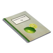  Groene Citroen Illustratie Gepersonaliseerde Comp Notitieboek (Rechterzijde)