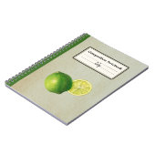  Groene Citroen Illustratie Gepersonaliseerde Comp Notitieboek (Linkerzijde)