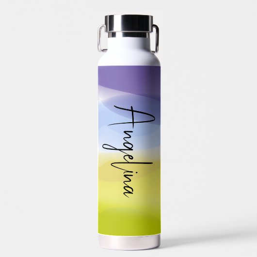 Groene citroen lavendel naam waterfles (Voorkant)