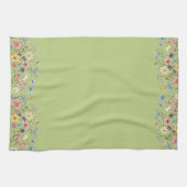 Groene citroen wilde bloem libel en vlinder theedoek (Horizontaal)