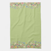 Groene citroen wilde bloem libel en vlinder theedoek (Verticaal)