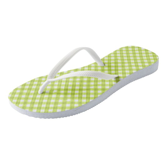 Groene citroengestreepte Flip Flops (Schuin)
