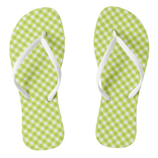 Groene citroengestreepte Flip Flops
