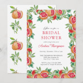 groene citrus | Bruidsdouche uitnodigingen (Voorkant / Achterkant)