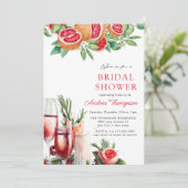 groene citrus | Bruidsdouche uitnodigingen (Staand voorkant)