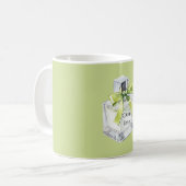 Groene citrus limoen fruit parfumfles Boog Koffiemok (Voorkant links)