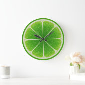 Groene Citrus Limoen Fruit Slice Grote Klok (Huis)