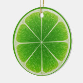 Groene Citrus Limoen Fruit Slice Keramisch Ornament (Links)