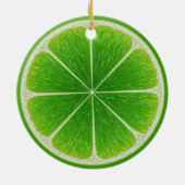 Groene Citrus Limoen Fruit Slice Keramisch Ornament (Achterkant)