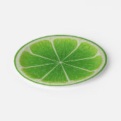 Groene Citrus Limoen Fruit Slice Papieren Bordje (Gekanteld)