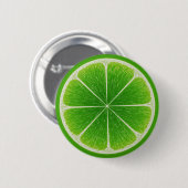 Groene Citrus Limoen Fruit Slice Ronde Button 5,7 Cm (Voorkant /achterkant)