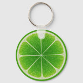 Groene Citrus Limoen Fruit Slice Sleutelhanger (Voorkant)