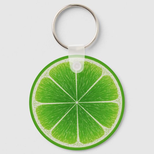 Groene Citrus Limoen Fruit Slice Sleutelhanger (Voorkant)