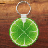 Groene Citrus Limoen Fruit Slice Sleutelhanger (Voorkant)