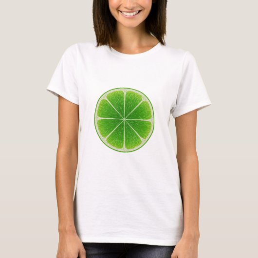 Groene Citrus Limoen Fruit Slice T-shirt (Voorkant)