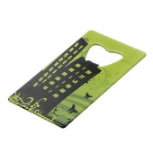 Groene City-creditcard Fles Opener Creditkaart Flessenopener (Achterkant Gekanteld)
