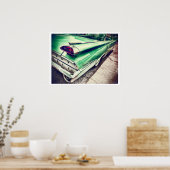 Groene Classic Auto achterlicht Poster (Keuken)